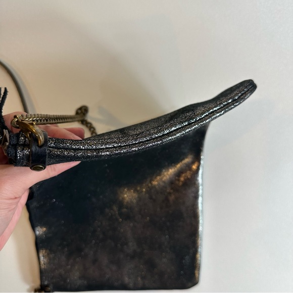 Rue De Bretagne Made In Paris Soft Metallic Chain Strap Pouch Bag Crossbody - Picture 5 of 16